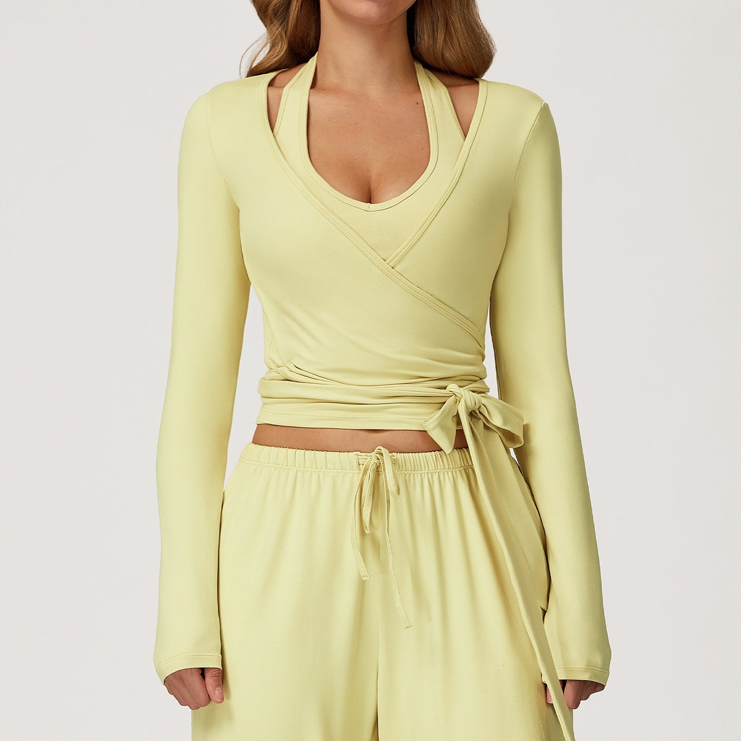 Long-Sleeved Ballet Wrap Top