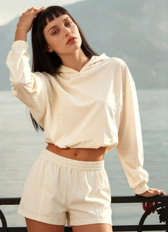 Breathe Long Sleeve Hoodie and Shorts Set