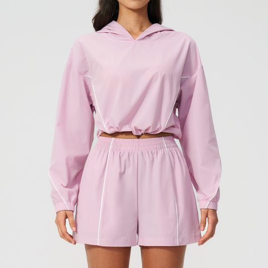 Breathe Long Sleeve Hoodie and Shorts Set