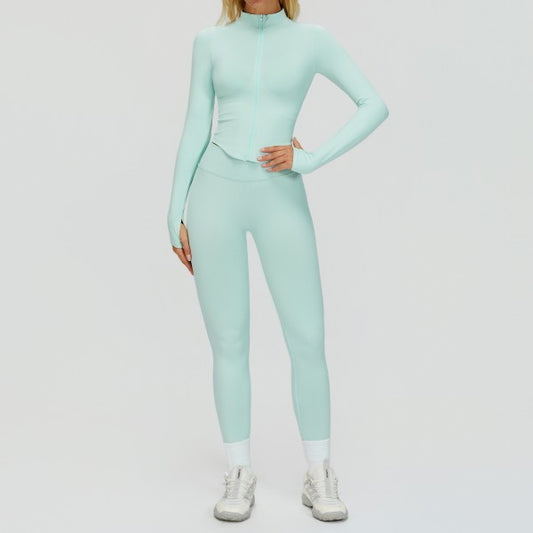 Long Sleeve Top and High Waist Pant Set