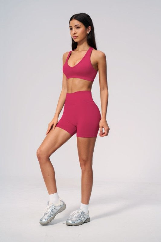 Sporty Bra and High Waist Short Set