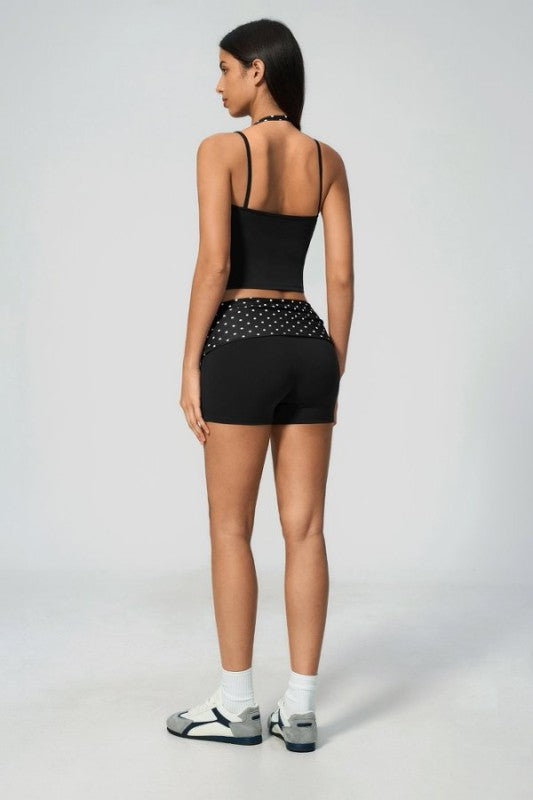 Sporty Halter Crop Top & High Waist Shorts Set