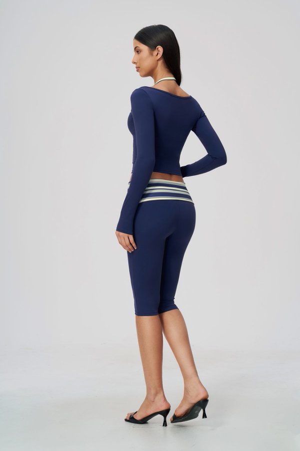 Long Sleeve Crop Top and Capri Leggings Set