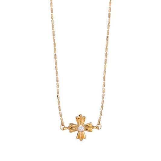 Clover Zircon Adjustable Necklace