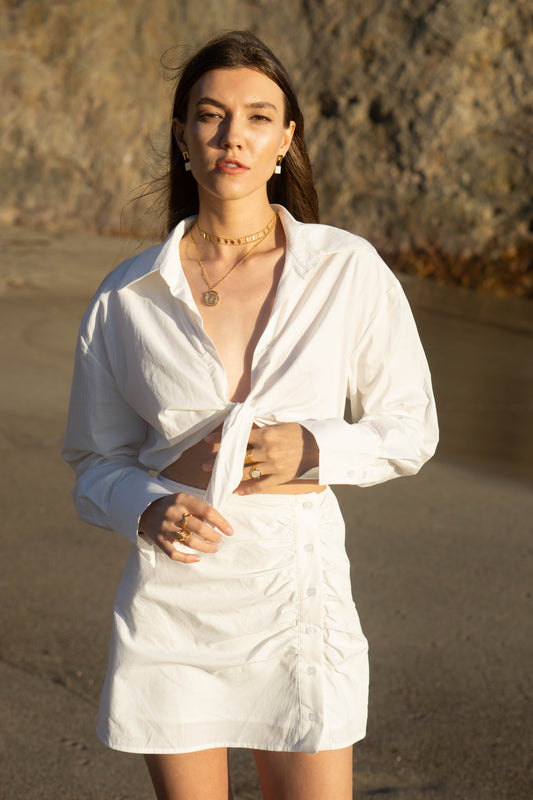 Saltwind Ruched Shirt Dress