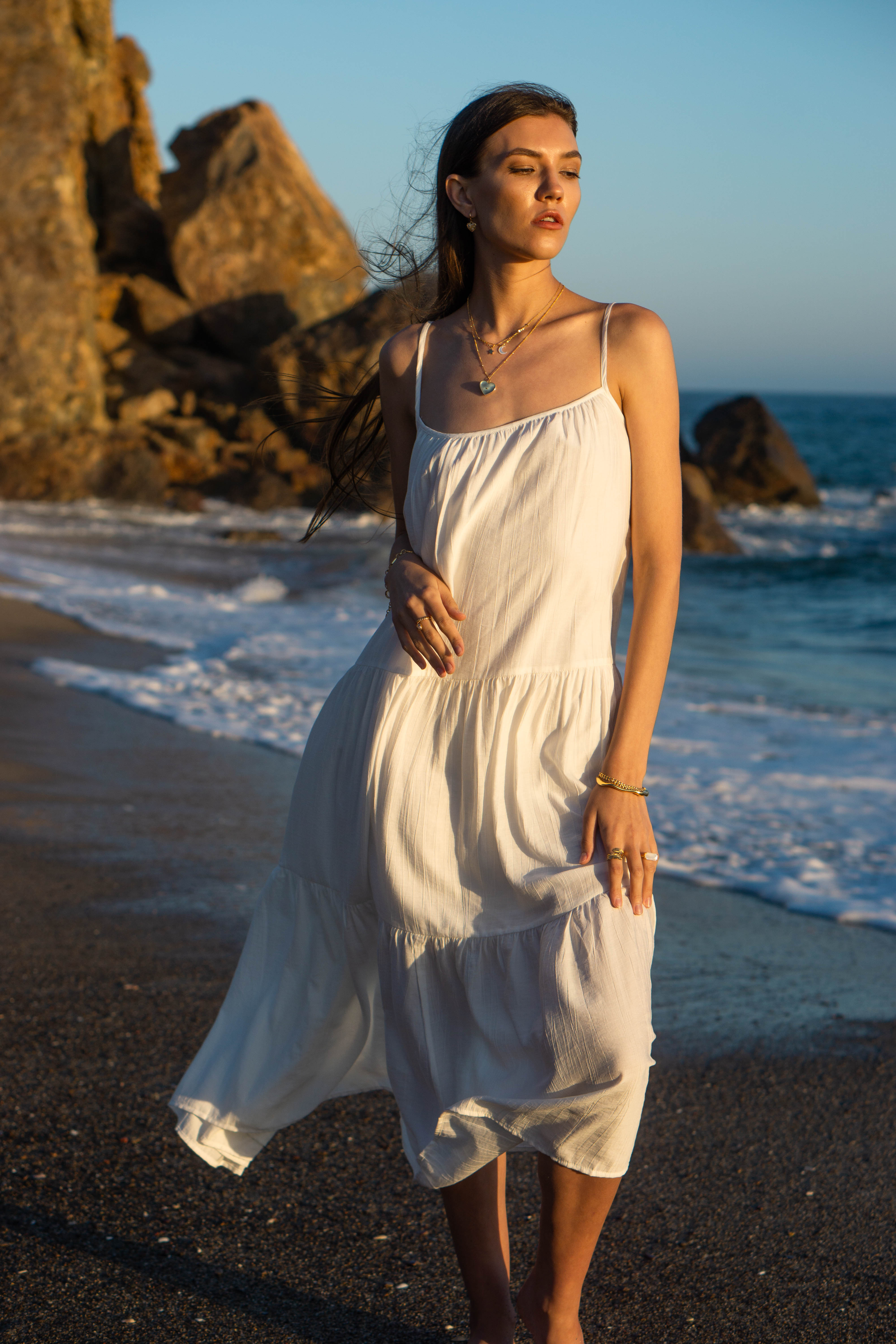 Coastal Muse Tiered Maxi Dress S Coastal Muse Tiered Maxi Dress S