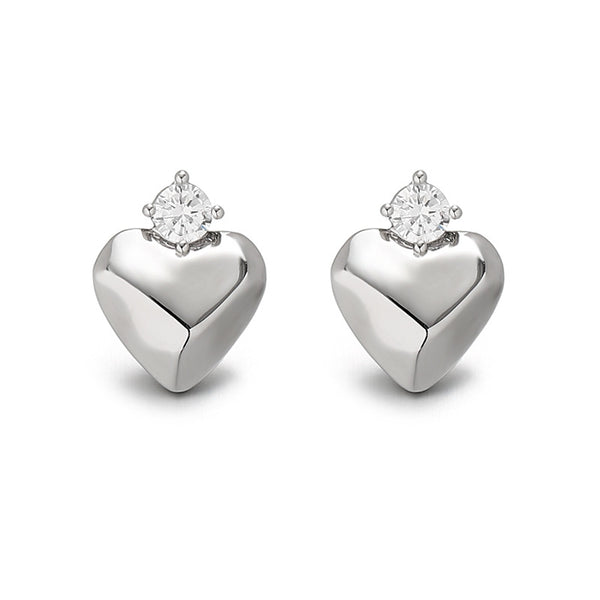 Zircon Silver Love Earrings