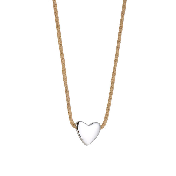 Heart Charm Rope Necklace