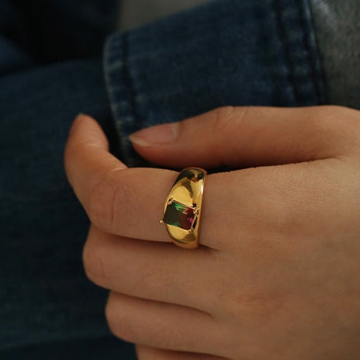 Bloodstone Chunky Ring
