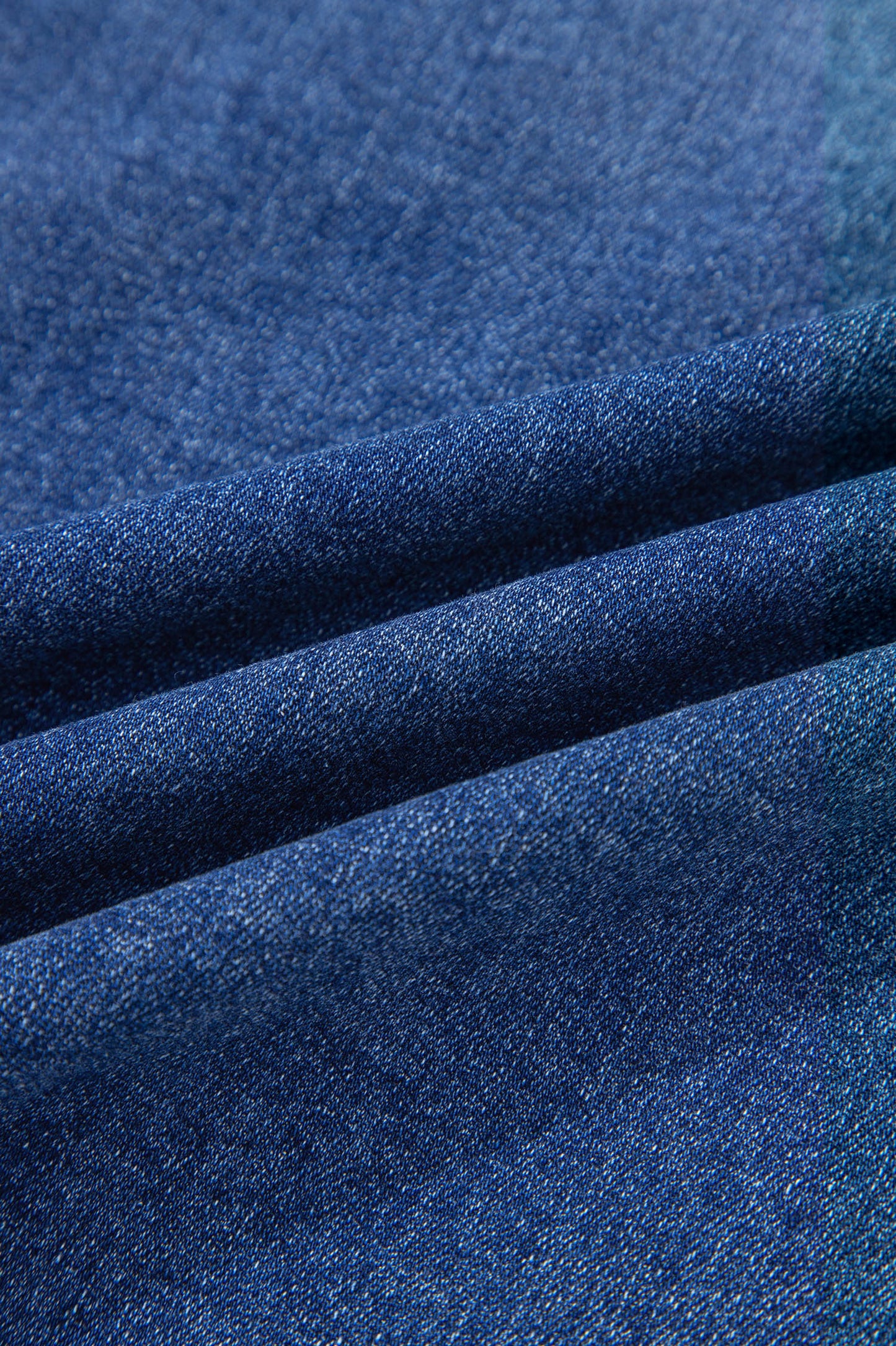 Sail Blue Dearlove Irregular Distressed Bottom Denim Midi Skirt