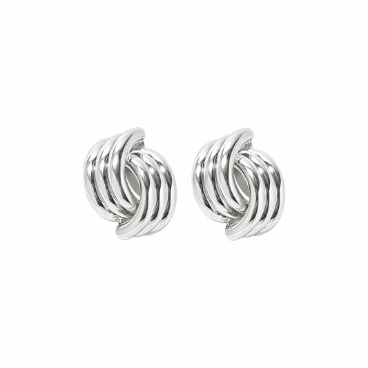 Modern City Line Earring - Silver
