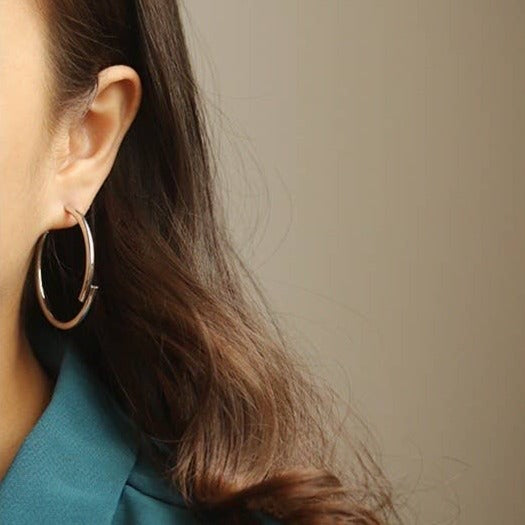 White Gold Big Hoop Earring