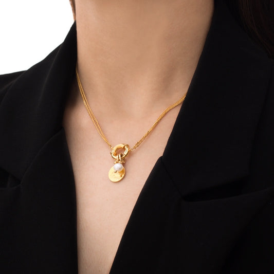 Double Chain Clasp Necklace