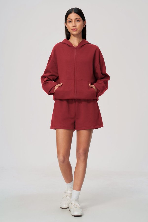 Zip Up Hoodie and Sporty Shorts