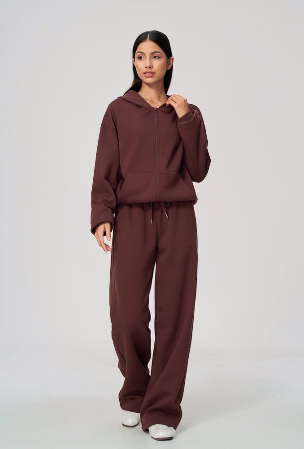 Zip Up Hoodie and Wide Leg Sweatpants Set
