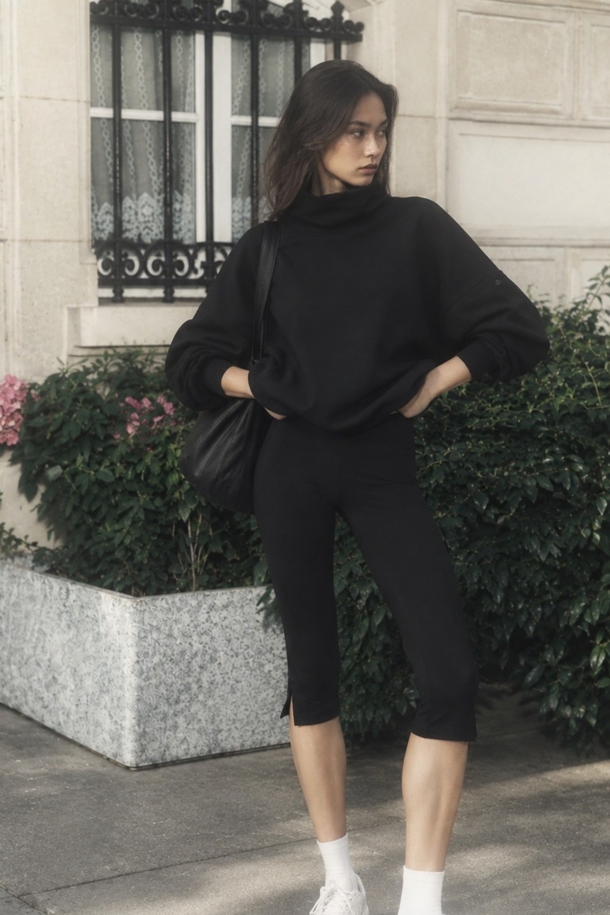 Side-Slit Capri Cropped Leggings