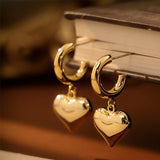 Chunky Heart Charm Earrings