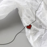 Red Heartbeat Chain Necklace