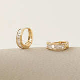 Zircon Inlaid Buckle Mini Hoop Earrings