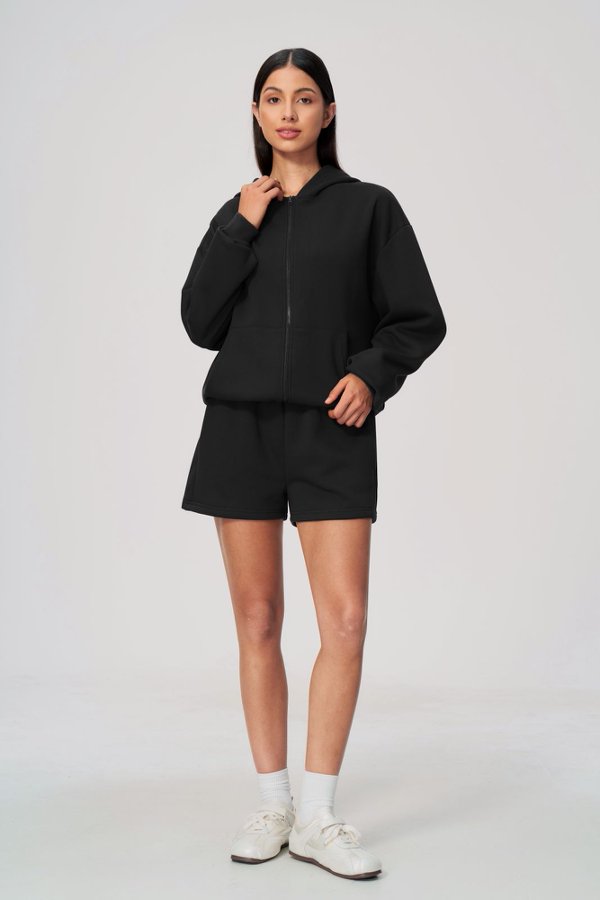 Zip Up Hoodie and Sporty Shorts