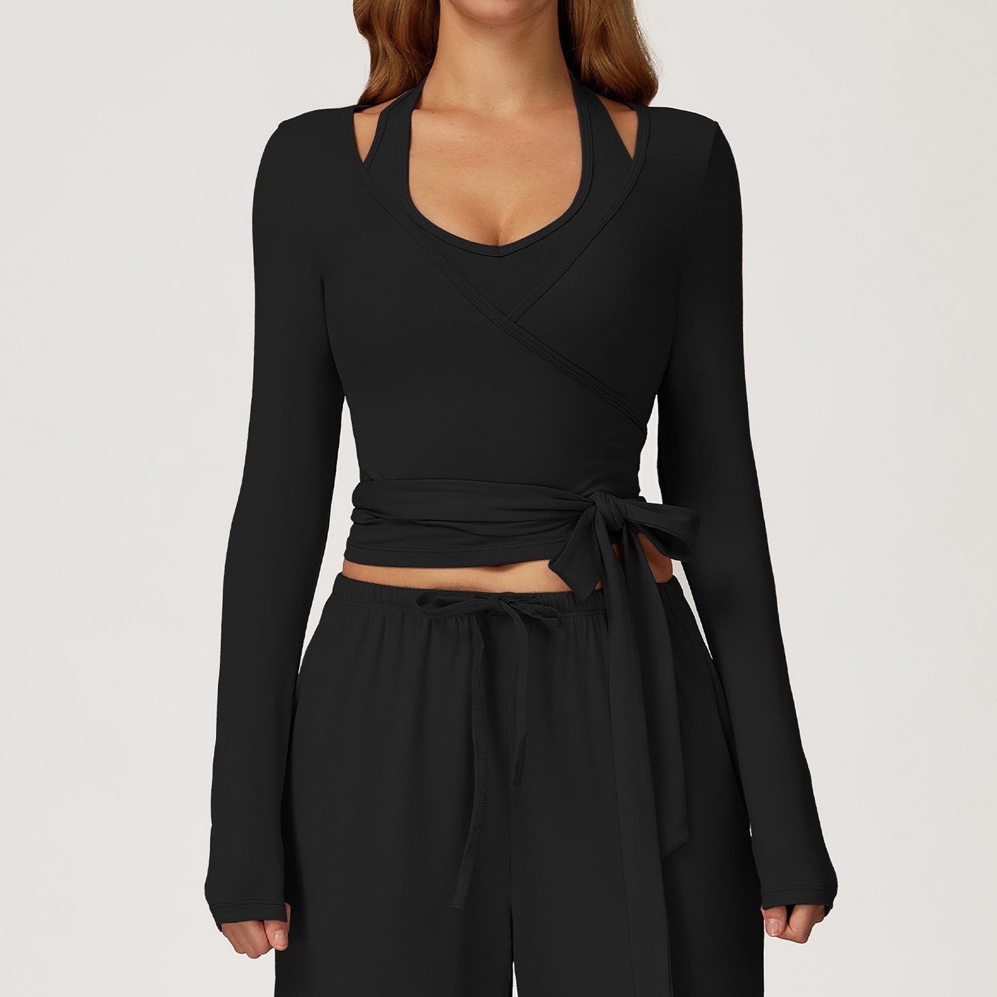 Long-Sleeved Ballet Wrap Top
