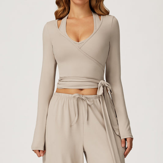 Long-Sleeved Ballet Wrap Top