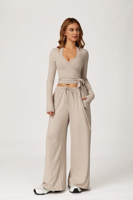 Long-Sleeved Ballet Wrap Top