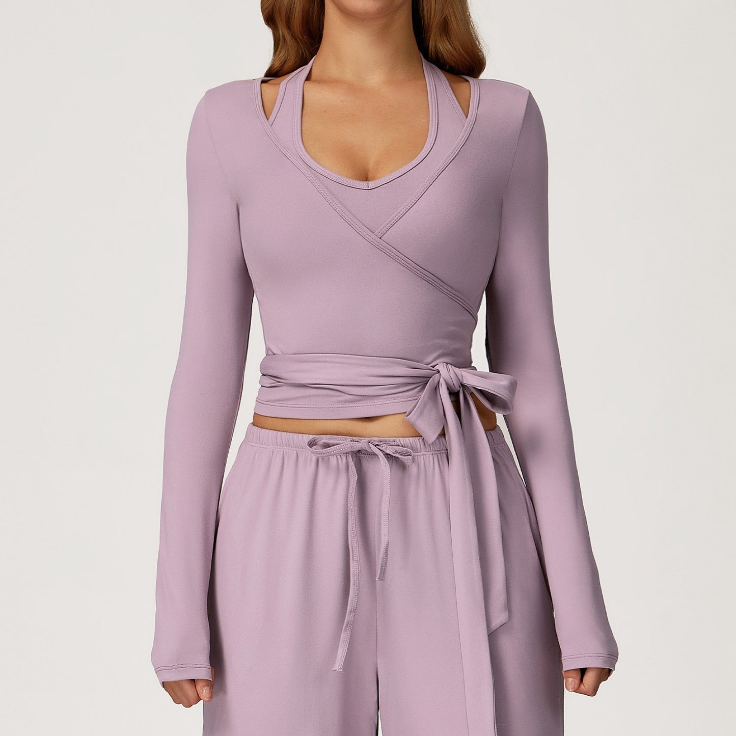 Long-Sleeved Ballet Wrap Top