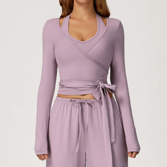 Long-Sleeved Ballet Wrap Top