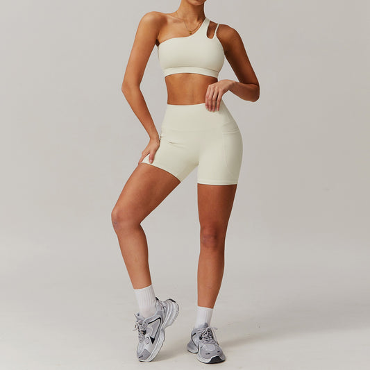 Sports Bra and Shorts With Pocket Set