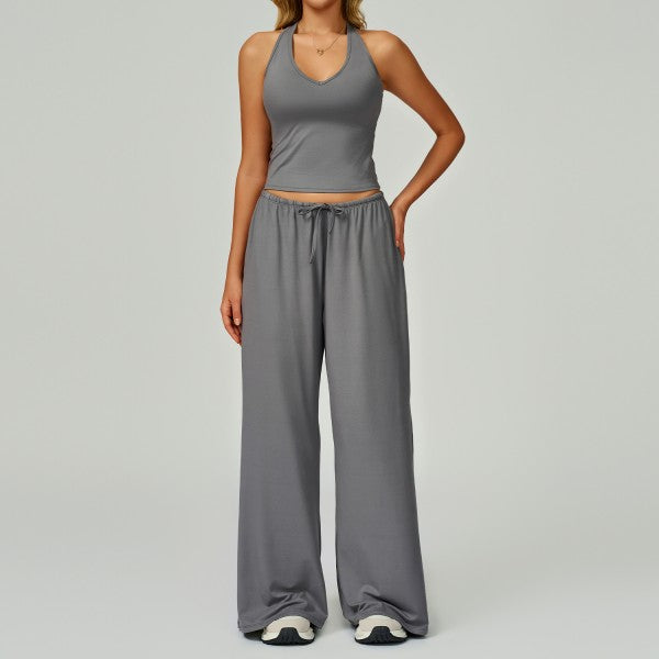 U-Neck Tank Top and Pants Set