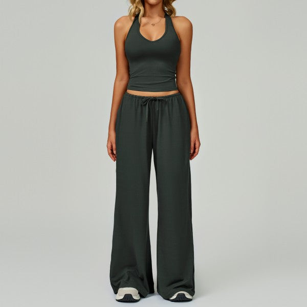 U-Neck Tank Top and Pants Set
