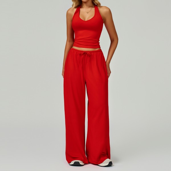 U-Neck Tank Top and Pants Set