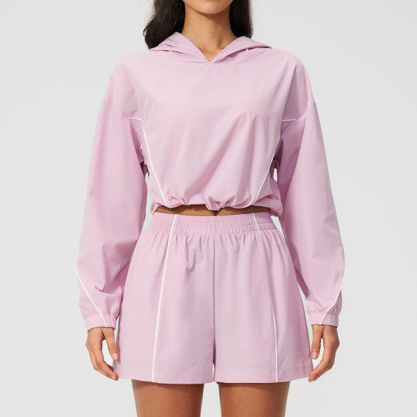 Breathe Long Sleeve Hoodie and Shorts Set