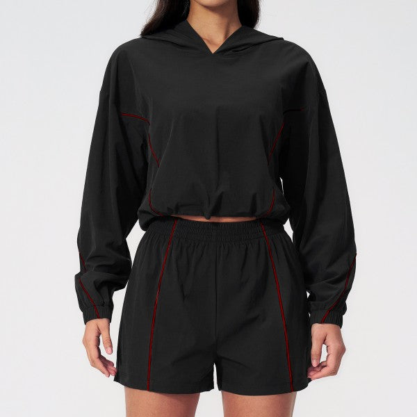 Breathe Long Sleeve Hoodie and Shorts Set