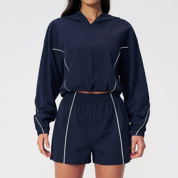 Breathe Long Sleeve Hoodie and Shorts Set