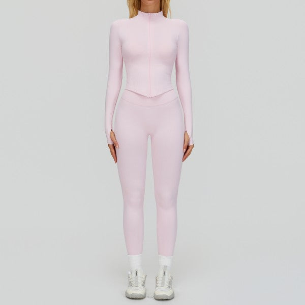 Long Sleeve Top and High Waist Pant Set
