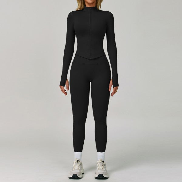 Long Sleeve Top and High Waist Pant Set