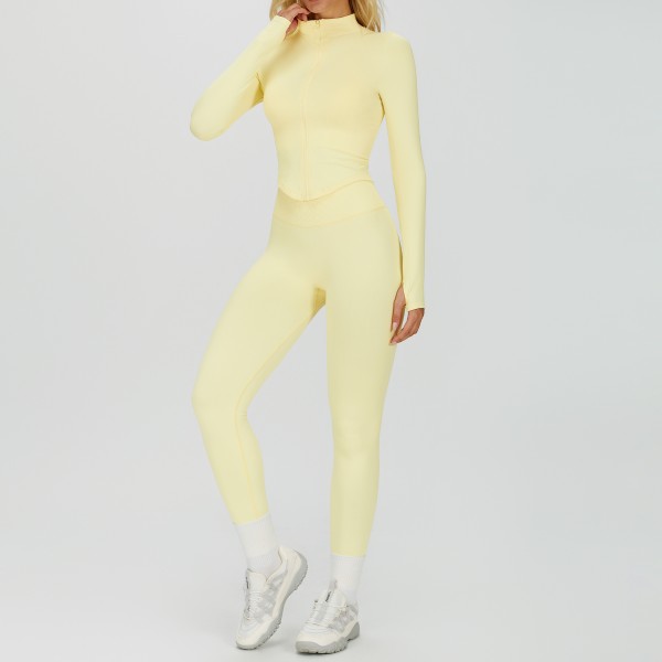Long Sleeve Top and High Waist Pant Set
