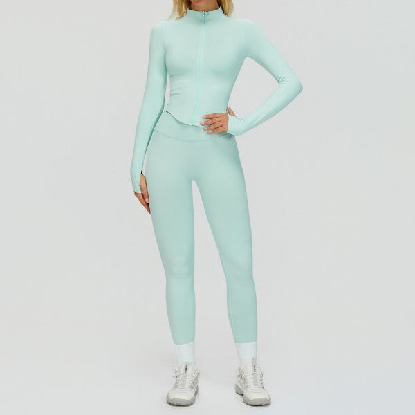 Long Sleeve Top and High Waist Pant Set