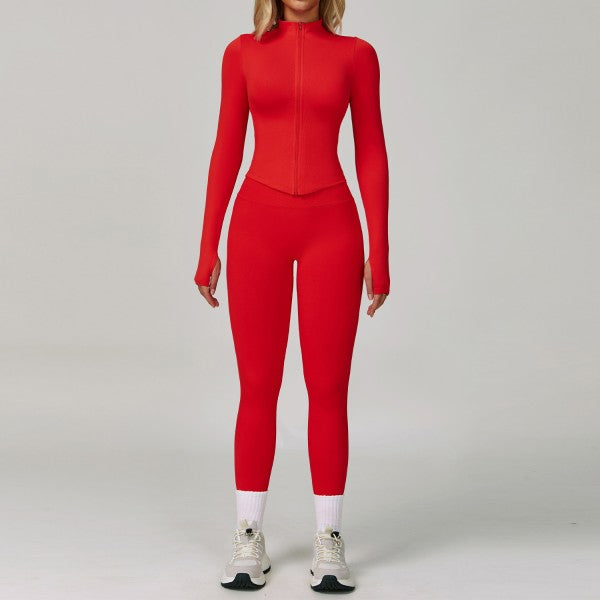 Long Sleeve Top and High Waist Pant Set
