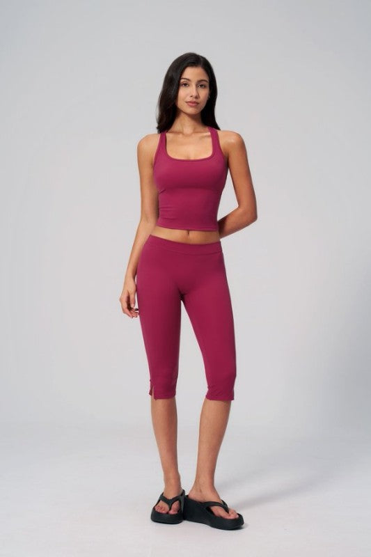 High-Rise Capri and Top with Build In Bra Set