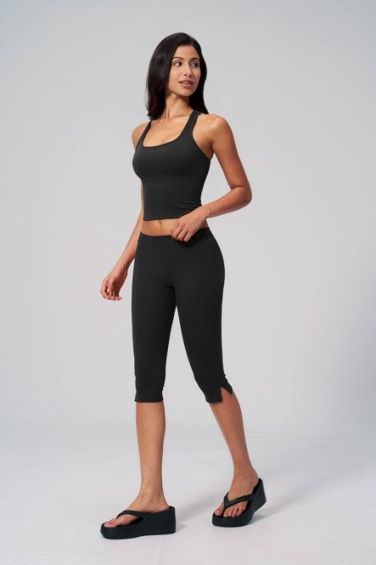 High-Rise Capri and Top with Build In Bra Set