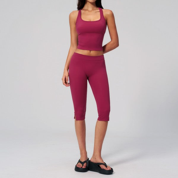 High-Rise Capri and Top with Build In Bra Set