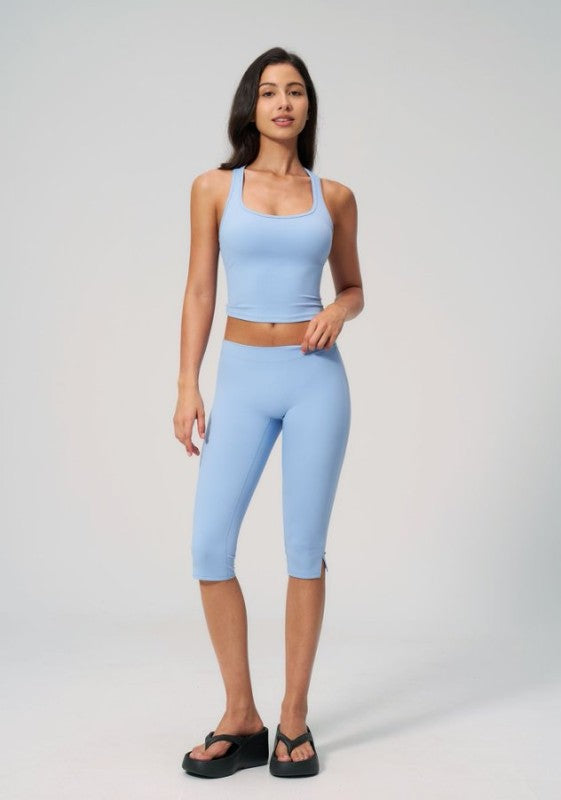 High-Rise Capri and Top with Build In Bra Set