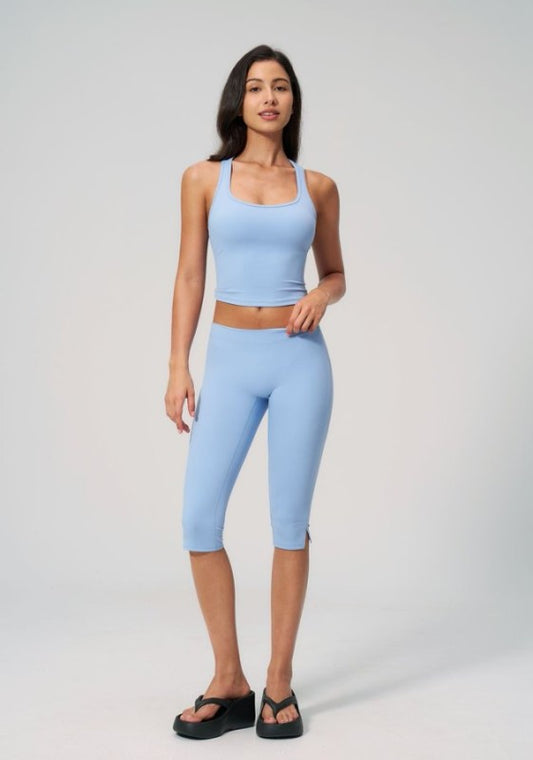 High-Rise Capri and Top with Build In Bra Set