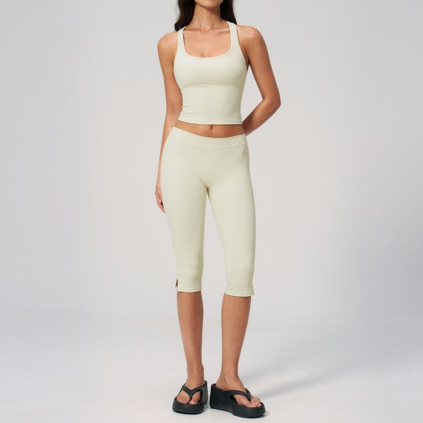 High-Rise Capri and Top with Build In Bra Set