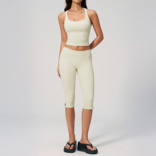 High-Rise Capri and Top with Build In Bra Set