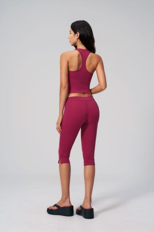 High-Rise Capri and Top with Build In Bra Set