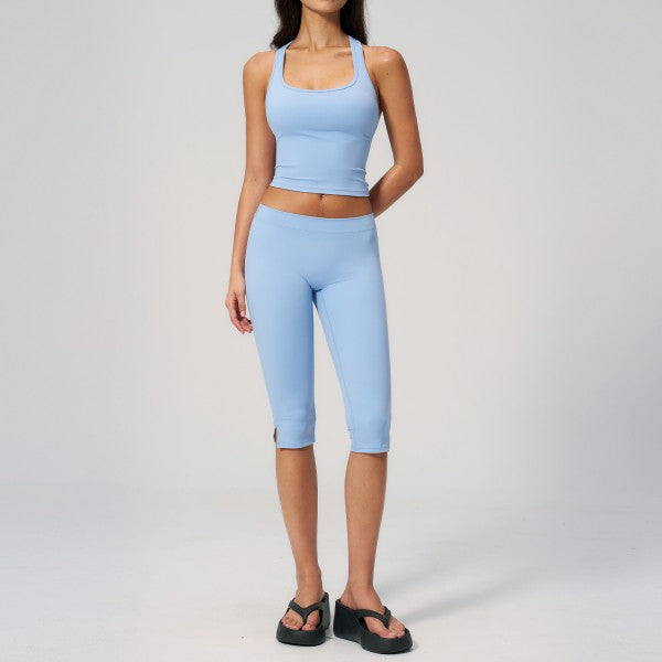 High-Rise Capri and Top with Build In Bra Set